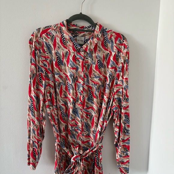 NIC + ZOE Coral Waves Live In Belted Shirt Dress Multicolor with Pockets XL NWT - Picture 11 of 14